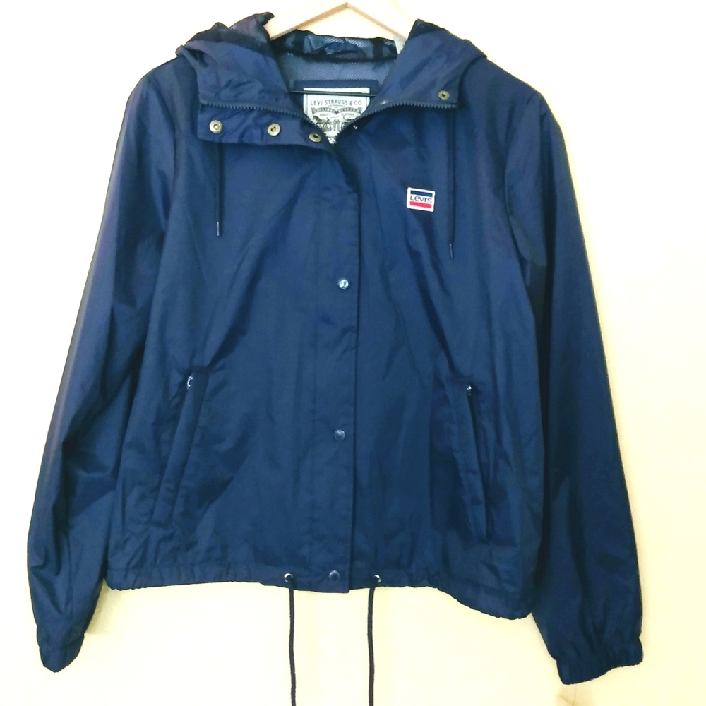 Levi's Retro Hooded Windbreaker Navy Medium New
